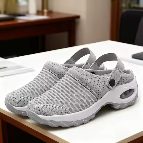 Women Mules Shoes Sports Round Toe Flat Female Footwear Sneakers Clogs Platform Summer Slip on Creep