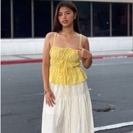 LN 16 Celeste Sleeveless Ribbon Top w/ Adjustable Straps Double-lined in front | Hana & Co.