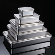 Tiramisu Tray Stainless Steel Square Plate Cake Baking Pan Tin Box Container Deep Flat Bottom Plate 