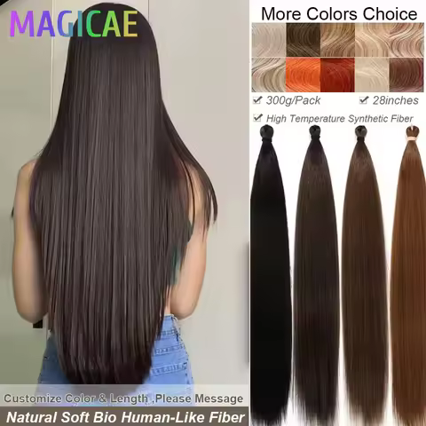 28Inches 3Pcs 300grams Braids Crochet Twist Silky Straight Orange Ombre Brown 6# P12/16/613 Braiding
