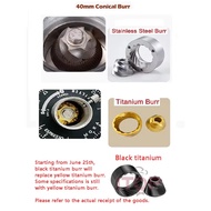 ITOP itop40 Titanium Burr Electric Coffee Grinder with Blow Hopper Cylindrical Aluminum Alloy Fusela