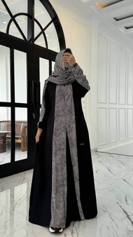 Anjani Store Terbaru Dress Etnic Motif Premium/ Gamis Twill Uniqlo Busui