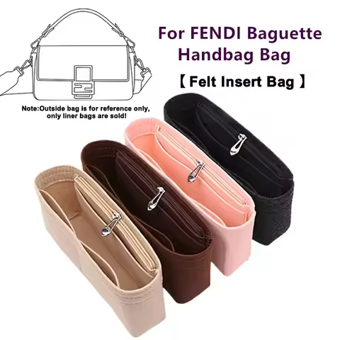 Bag Organizer Soft Felt Liner Modification Accessory For FENDI Baguette Handbag Hold Shape Improve S