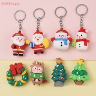 XOYU Christmas Series Santa Claus Christmas Tree Key Chains For Backpacks Pendant Cute Elk Doll Key Ring For Kids Friends Gift SG