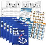 chiazllta 10 PCS Diabetes Blood Sugar Log Book & 2 Diabetes Food Chart & 2 Meal Planner Blood Sugar 