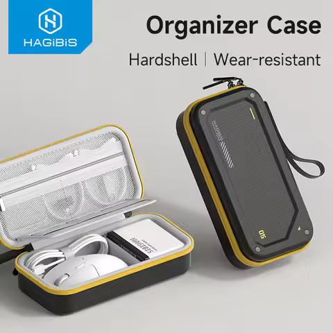 Hagibis Electronic Organizer Traveling Case Bag EVA Hardshell PU Portable Carrying Pouch for Mouse C