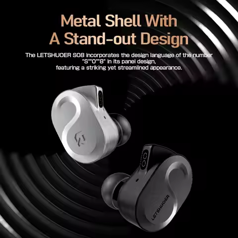 Letshuoer S08 Fourth Generation in Ear Monitor, Dual-coil 13mm Planar Magnetic Driver HiFi Wired in