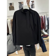 【READY STOCK AT Johor】 CherryShop⭐French crew neck black long sleeve shirt top