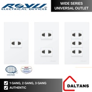 ROYU WIDE SERIES UNIVERSAL OUTLET SETS 1 GANG 2 GANG 3 GANG