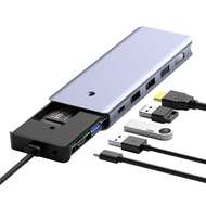 6 in 1 USB C Hub M.2 NVMe SSD Hard Drive Enclosure with 4K@60Hz HDMI, 3 10Gbps USB 3.0 and 100W USB