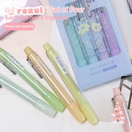 ROXUL 4Pcs Colorful Gel Pen Set, DIY Art Mark Key Points Highlighter, Creative Color Glitter Color M