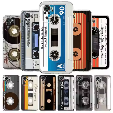 Magnetic Radio Tape Cassette Phone Case For Xiaomi Redmi Note 14 13 12 4G 9S 9 10 11 Pro Plus 5G 9T 