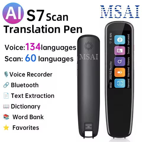 MSAI S7 AI Scan Translator Pen Scanning 60 Languages Voice 134 Languages Translation Dictionary Reco