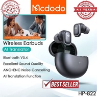 Mcdodo HP-822 ANC + ENC Wireless Earbuds AI Translator Headset AI Headphone AI Translate Earphone Bl