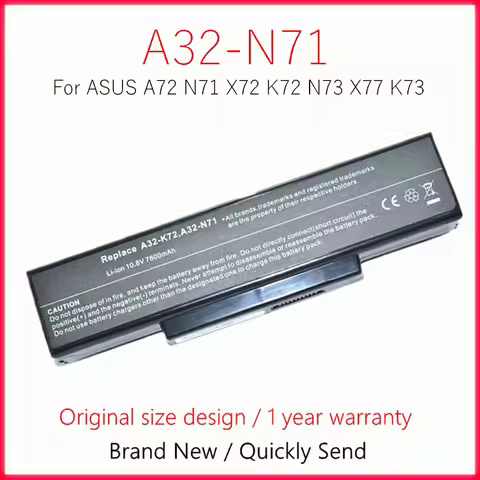 Laptop Battery For ASUS N73J X7B X72S N73Q N73S X72T X72V X73 N73V X73B X77 X77J X73E X73S K72L K72N