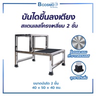 บันไดขึ้นเตียง โครงสร้างทำจากสแตนเลส เกรด 304 มีจุกยางกันลื่น/ Bcosmo The Pharmacy