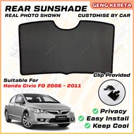 Rear Windscreen Custom Fit OEM Car Sunshade / Sunshades / Sun shade Pelindung Matahari For Honda Civ