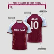 1pc Customized 2026 Season Aston Villa Style Football Jersey, Made With Burgundy Printed Color, Suit