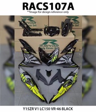 Rapido Cover Set Yamaha Y15ZR V1 V2 LC150 VR-46 Accessories Motor Y15 Ysuku Color Black Y15ZR LC-150 VR46 VR 46 LC 150