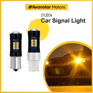 2PCS 21LED Car Signal Light Strobe Flashing Signal Bulb Replacement T20/7440 WY21W 1156/P21W/PY21W