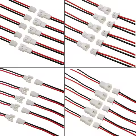 5/10Pairs Micro JST 1.25mm/PH 2.0mm/MX 2.0mm/XH 2.54mm 2Pin Male Female Plug Wire Cable Connector Ba