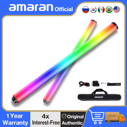 amaran T2c 20W RGBWW Full-color Tube Light Lightweight Battery-operability LED by Aputure