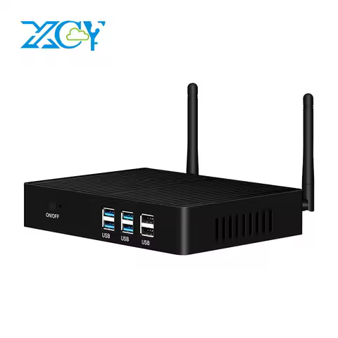 XCY Fanless Mini PC Intel Core i7 4500U i5 5200U 300M WiFi Gigabit Ethernet 8x USB VGA HDMI Display 