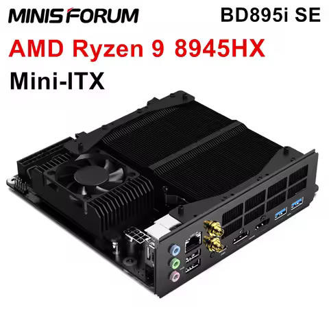 MINISFORUM BD895i SE Gaming Motherboard AMD Ryzen 9 8945HX 16C/32T 2*DDR5 2*NVMe PCIe5.0 x16 2.5G LA
