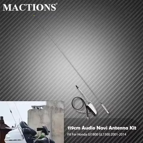 Motorcycle 119cm Antenna Audio Comfort Navi Function Kit Chrome Aluminum For Honda Goldwing GL1800 G
