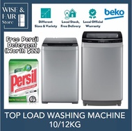 [Free Persil Powder Detergent 3kg] BEKO Laundry 10kg/12kg Top Load Washing Machine 4-5Tick