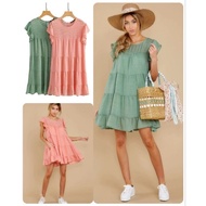 Sage Green Ruffle Tiered Babydoll Dress