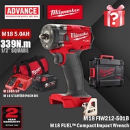 MILWAUKEE M18 FIW212-0 | FIW212-501B M18 FUEL™ Compact Impact Wrench 339NM ( Free Mystery Gift )