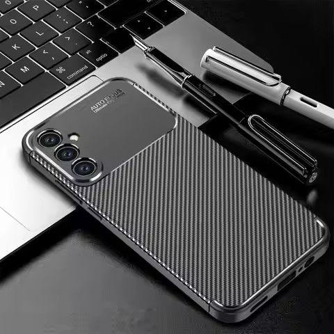 Luxury Business Case For Samsung Galaxy A34 5G Cover For Samsung A34 A14 A54 Coque Soft TPU Carbon f