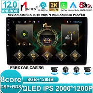 MONDES NISSAN ALMERA 2016 - 2020 2K Q-LED CAR ANDROID PLAYER WITH 360 CAMERA (9"/8GB RAM 128GB CARPLAY DSP 4G SIM IPS)