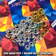 HENG CNC GEAR NUT , GOLD NUT , SILVER NUT 17 , 14 , 12 , 10 nut stainless