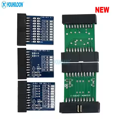 NEW Easy Jtag Plus 5 Small Boards Full Set JTAG Adapter, 1-Bit ISP Adapter, 4-bit ISP Adapter, U-Soc