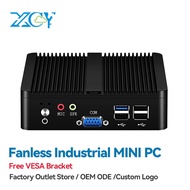 XCY Fanless Mini Pc Intel Celeron J1900 J2900 Windows 10 7 Linux Thin Client Minipc Pfsense Micro 2 Lan Port Desktop Computer PC