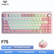 AULA | AULA F75 Wireless Mechanical Keyboard Bluetooth5.0 2.4G Wired Gasket Hot Swappable RGB PBT Ke