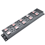 Cabinet Sockets PDU Power Strip Distribution Unit 10 socket，Independent Switch 10-position switch，2m