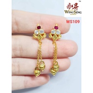 Wing Sing 916 Gold Earrings / Subang Indian Design  Emas 916 (WS109)