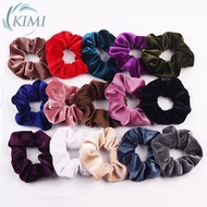 KIMI-Stylish Velvet Hair Scrunchies Stretchy Elastic Hair Ties in Fashionable Colors