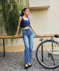 KANDA JEANS : New Rosa top เสื้อเปิดหลัง กระดุมตัดสีเสื้อ