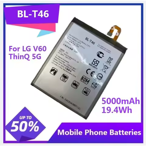 1pcs BL-T46 Battery for LG V60 ThinQ 5G LMV600VM V600QM5 5000mAh 19.4Wh Mobile Phone Battery