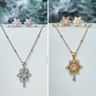 earika.earrings - blue beryl snowflake collection blue คอลเล็คชั่นเกล็ดหิมะ วัสดุสแตนเลส (stainless 