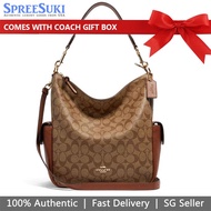 Coach Handbag In Gift Box Bag Khaki Redwood # C1523