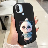 เคสสําห Xiaomi Redmi A1+ A2+ A1 Plus A2 Plus เคสโทรศัพท์แพนด้าบุคลิกกลมและอ้วนเสื้อแจ็กเก็ตผ้านุ่ม