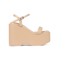 SHU RUNWAY 4.5" MEGA PLATFORM ORIGINAL ANKLE STRAPS รองเท้าส้นสูง NUDE 35