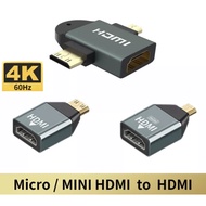 Micro HDMI To Adapter MINI Cable 2 In 1 4K 60Hz Video Audio For Notebook Camera Phone Projector