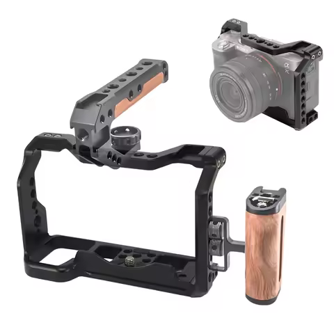 A7C Camera Cage for Sony Alpha 7C A7C Making Video Film Movie , with 1/4" Screw Cold Shoe Mount & Qu