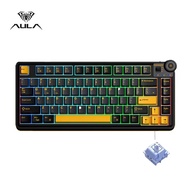 AULA | Aula AU75 Wireless Mechanical Keyboard 75% Hot-Swappable RGB Multi-Device Knob Control PBT Ke